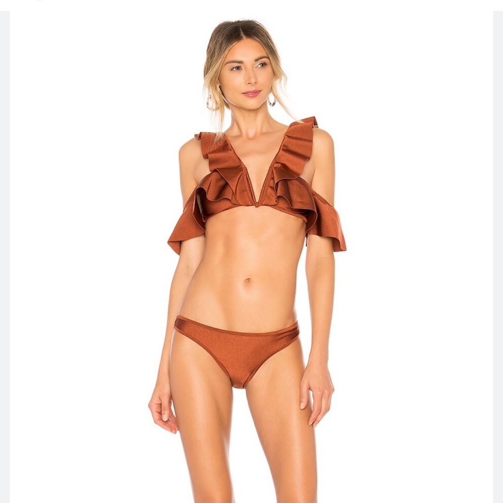 Zimmermann Tali Flutter Bikini In Bronzo